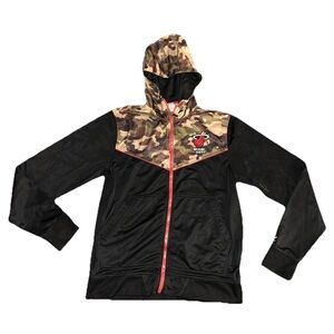 Miami Heat Jacket Mens Medium Zipway  Commando Full Zip Black Camo Hooded NBA
